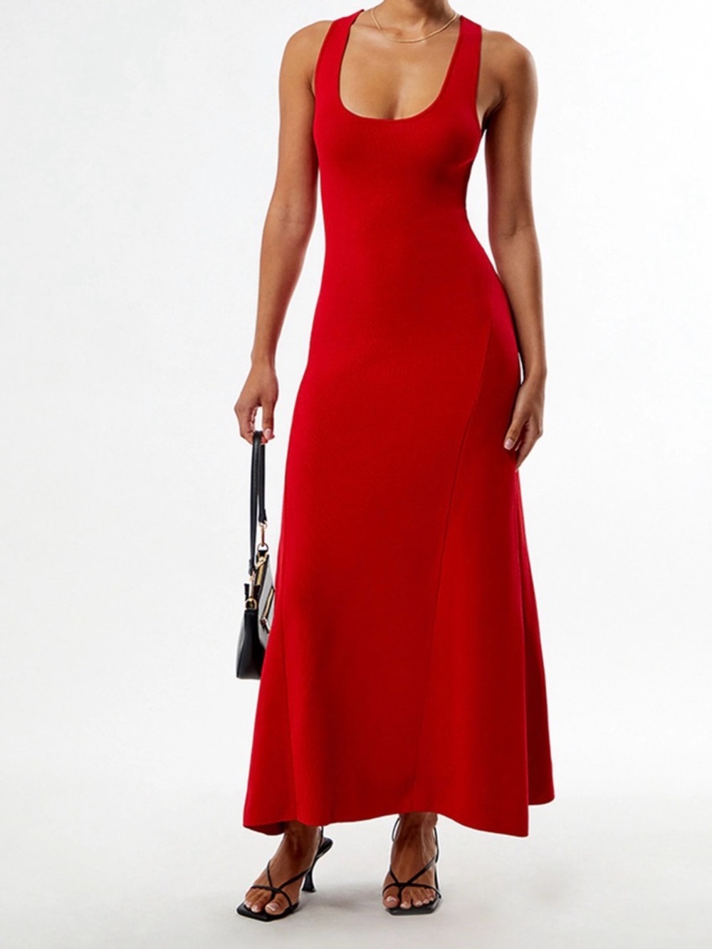 WEWOREWHAT Scoop neck midi dress red
